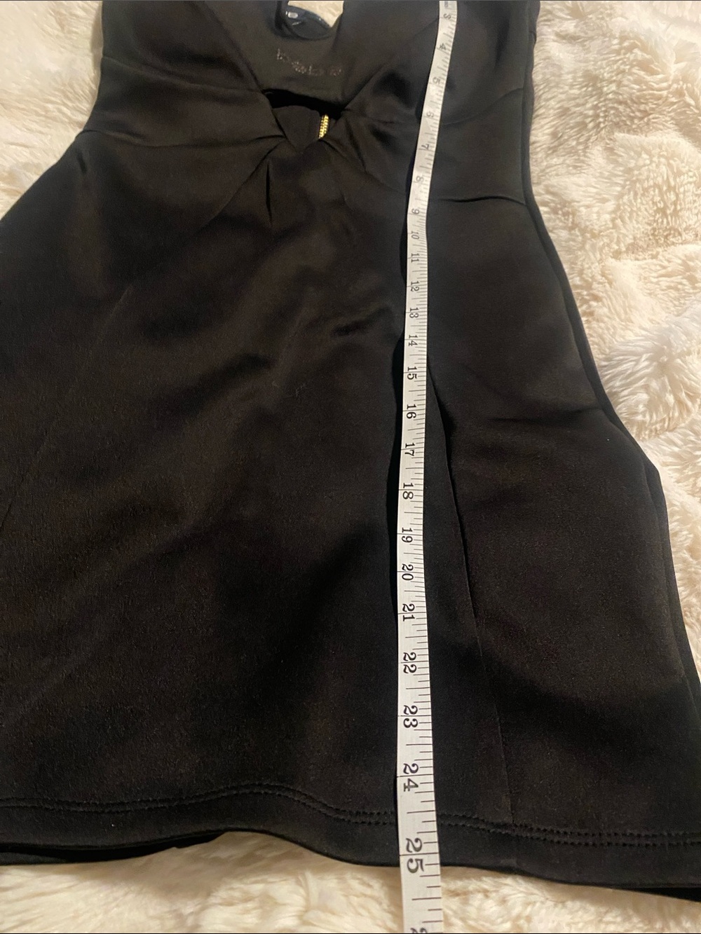 bebe Black Strapless Mini Dress with Front Cutout (50) - Picture 14 of 14